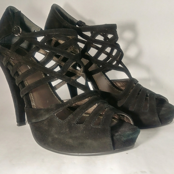 Linea paolo suede heels peep toe - Picture 7 of 16